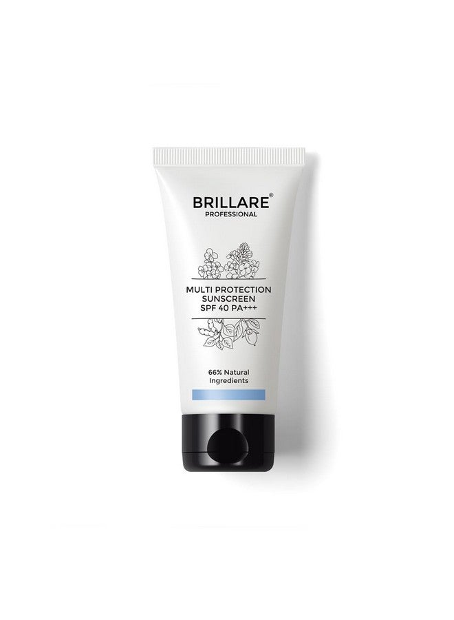 Brillare Multi-Protect Sunscreen SPF 40, PA+++, 100% Natural Sunscreen With Soy, Shea & Rapeseed, (50 GM) - Image 1