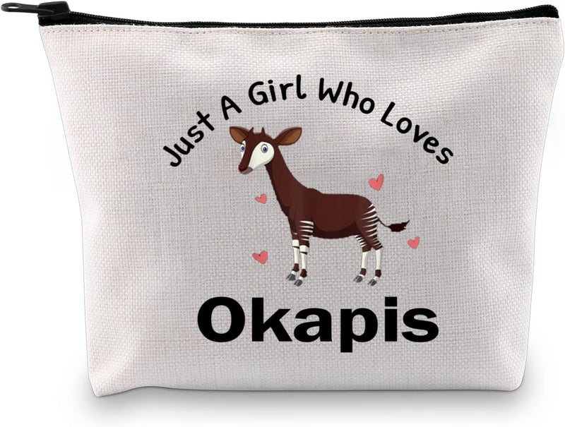 XYANFA Okapis Makeup Bag Cute Okapi Lover Gift Forest Griaffe Zebra Giraffe Gift Just A Girl Who Loves Okapis (A Girl Loves Okapis)