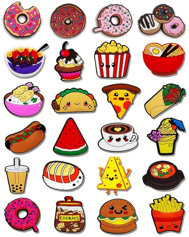 BOWNDY Cute Donuts Food Charms for Clog Shoe Decoration, Pack Food Charm for Boys Kids Teens Man Gifts - Image 1