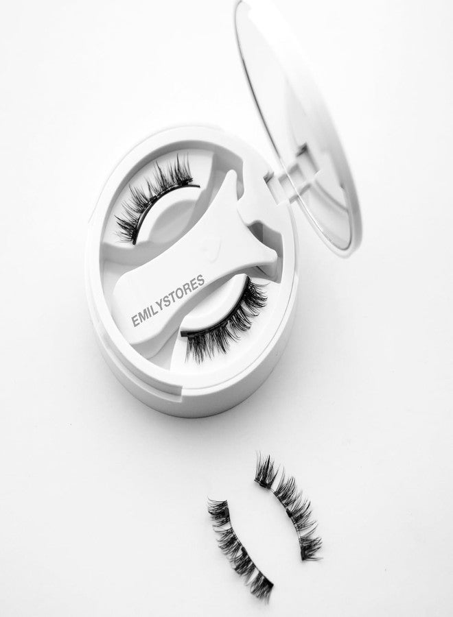 EMILYSTORES Magnetic Eyelashes Set with Applicator, Reusable False Lashes, No-Glue Design, Black (MLT15) - Image 1