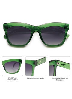 Classic Cat Eye Polarized Sunglasses For Women Retro Trendy Bold Rectangular Sunnies Sj2254, Green/Grey - pzsku/Z961A5F1EB170521F581DZ/45/_/1735817428/4b084074-c604-46a8-bc37-062717481e12