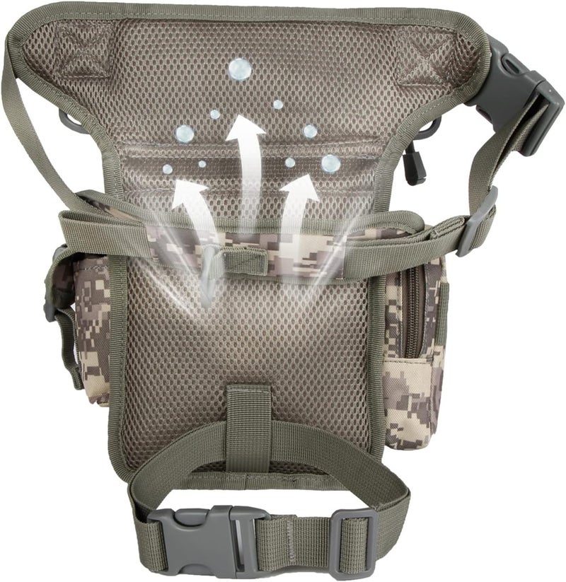 Jueachy Drop Leg Bag for Men Tactical Metal Detecting Thigh Pack with Water Bottle Pouch - Image 4