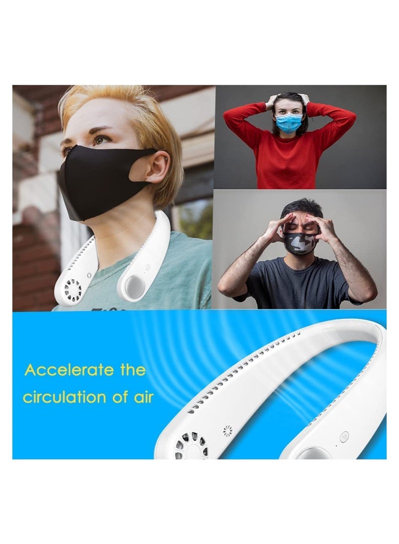 ELTRAZONE Portable Neck Fan Hands Free Bladeless Wearable Personal Fan, Leafless, Rechargeable, Headphone Design with 3 Speeds - Image 2