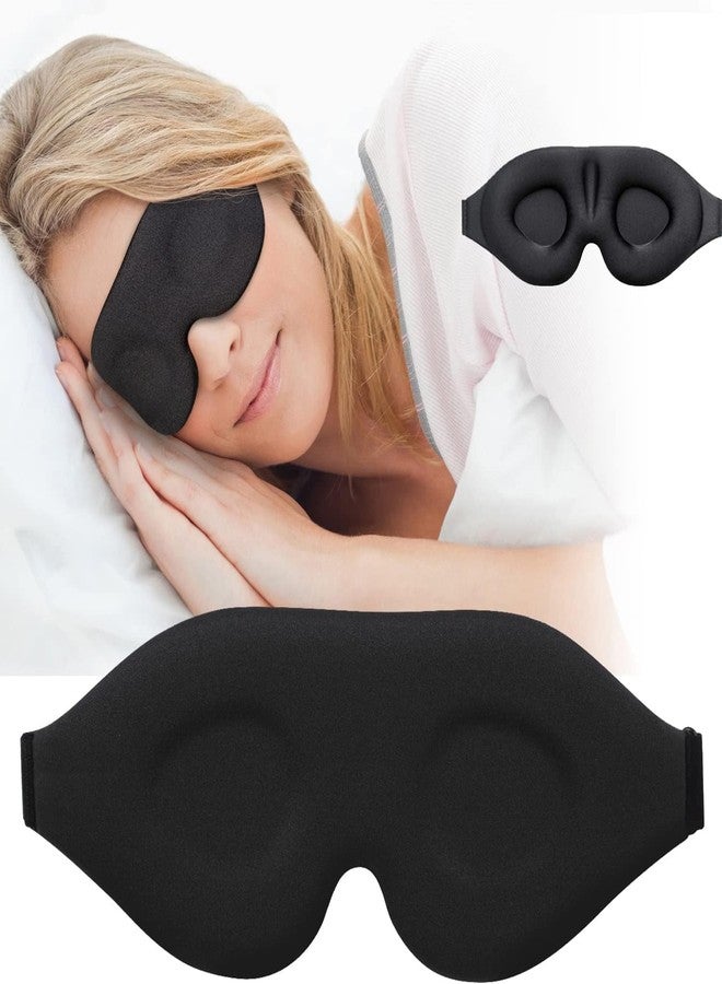 STEFLON 3D Memory Foam Sleep Mask with Adjustable Strap, Soft Blindfold for Men and Women, Black, for Comfortable Travelling-1 PCS - Image 4