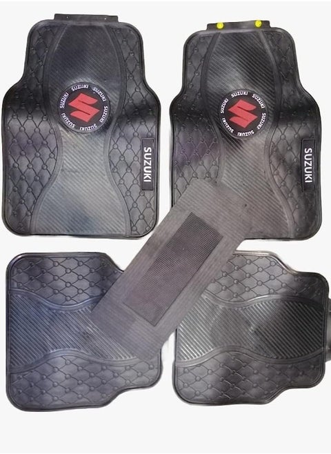 5 Pieces Customizable Car Mat, Full Coverage For Front And Back Row, Waterproof And Non-slip, Black (Suzuki)