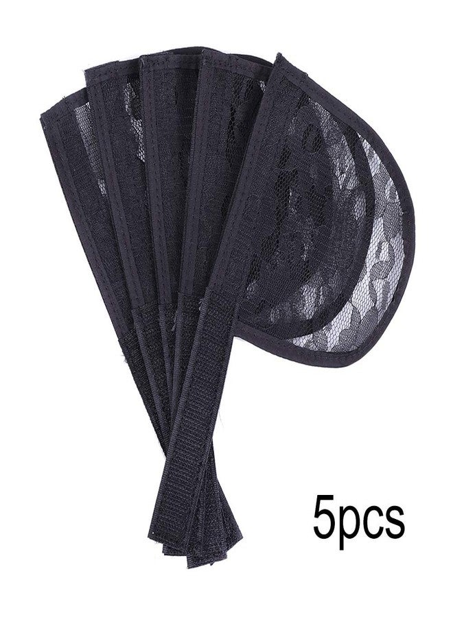 Nunify 5PCS Lace Base for Ponytail with Combs - Large Hair Net - Magic Buckle - Black - Image 2