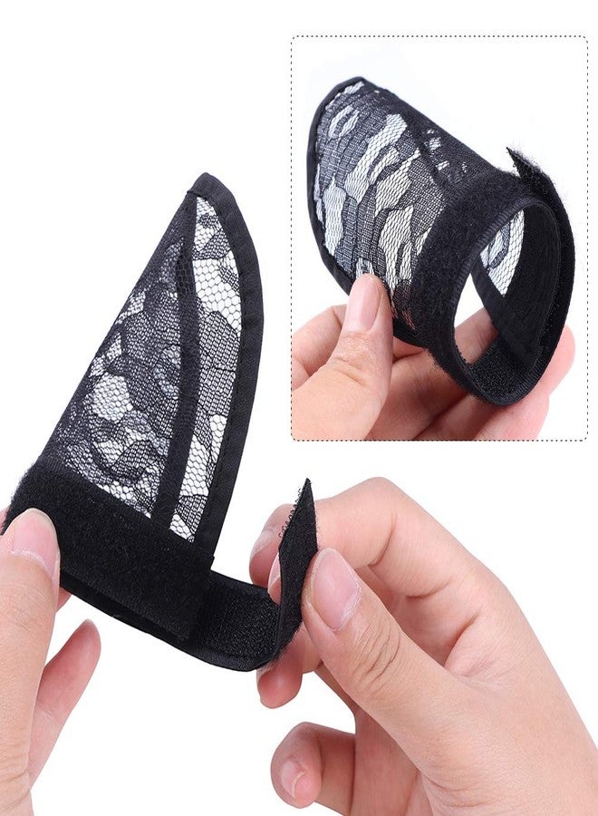 Nunify 5PCS Lace Base for Ponytail with Combs - Large Hair Net - Magic Buckle - Black - Image 5