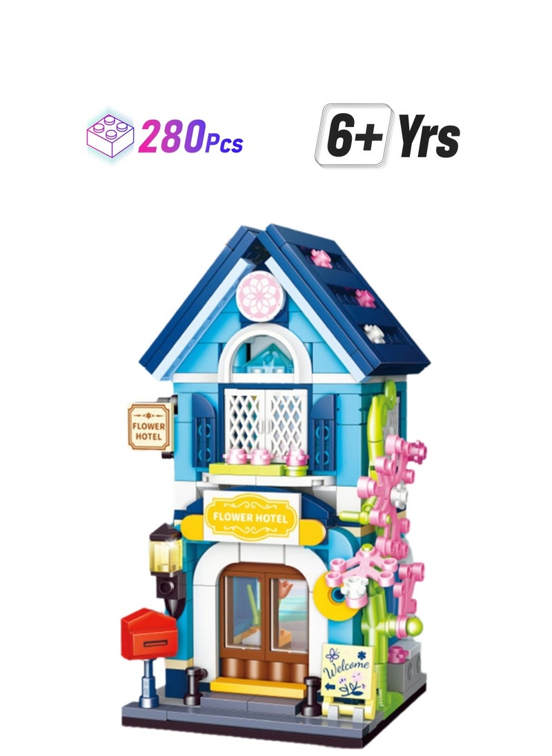 Time Hotel 280pcs, Street View House Set Building Block Toys, Educational Assembly Model Gift For Children  - Image 1
