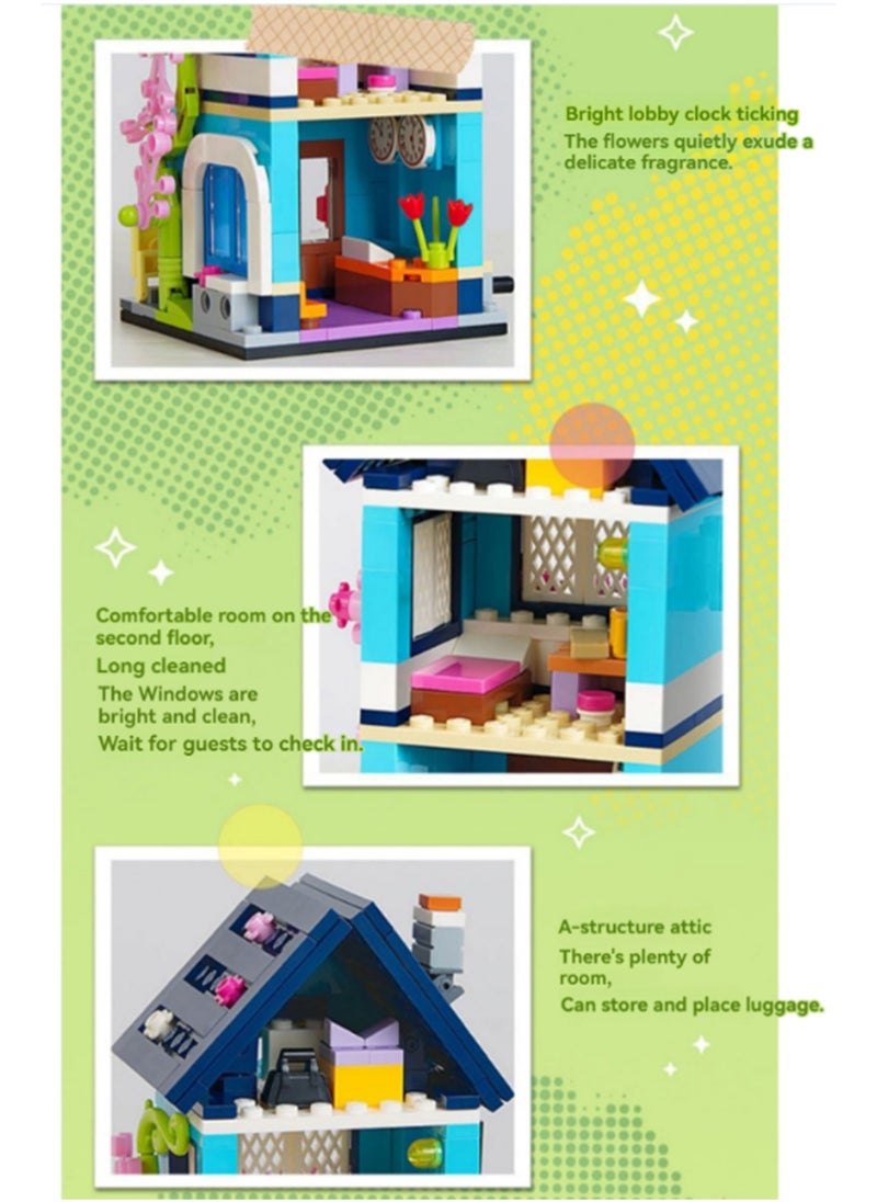 Time Hotel 280pcs, Street View House Set Building Block Toys, Educational Assembly Model Gift For Children  - Image 3