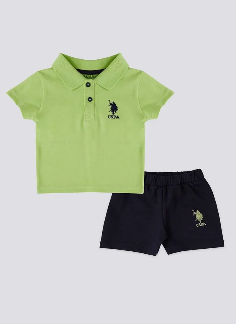 U.S. Polo Assn. U.S. Polo Assn. Collar Green Baby Set