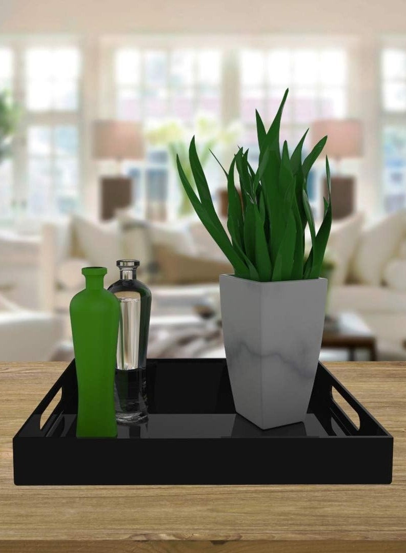 TPGP Acrylic Serving Tray for Vanity, Bathroom, Outdoor, Food and Décor with Handles (Rectangle, Small) - Image 4