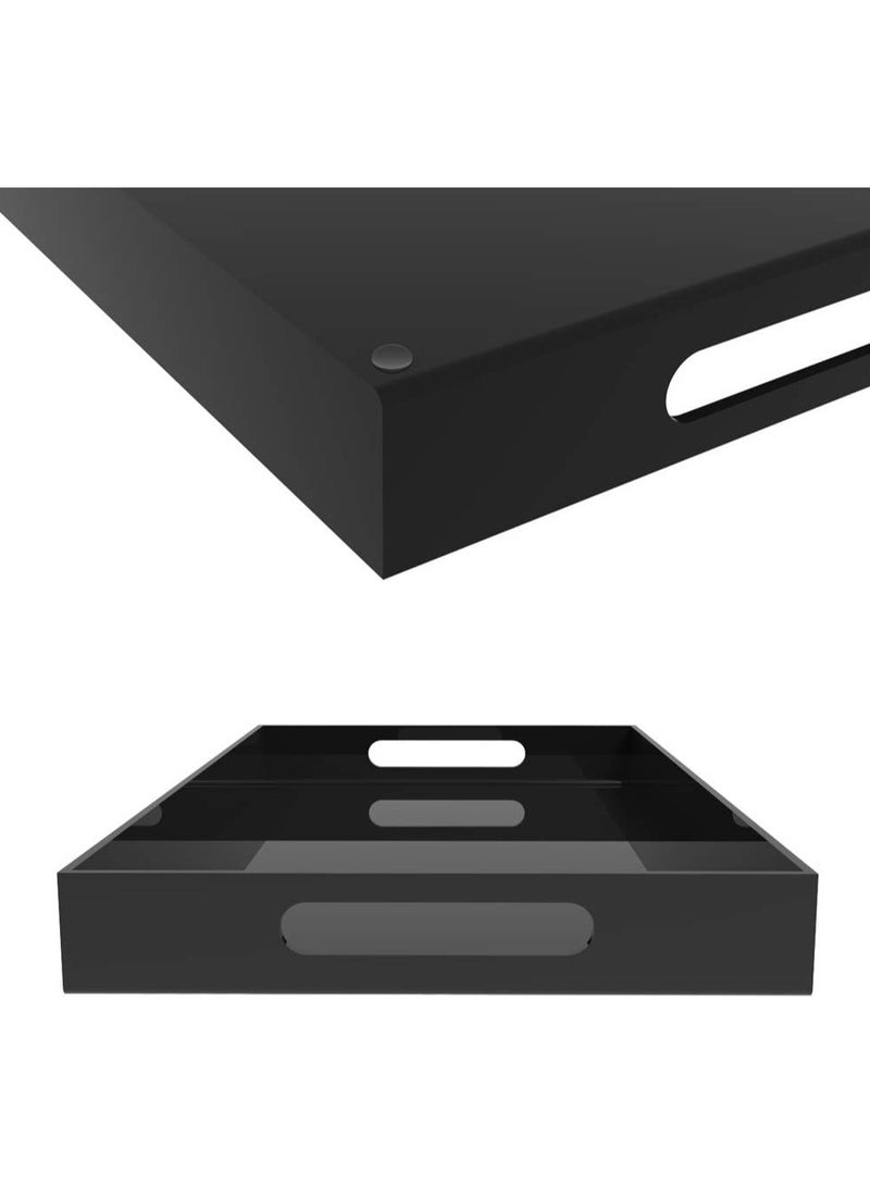 TPGP Acrylic Serving Tray for Vanity, Bathroom, Outdoor, Food and Décor with Handles (Rectangle, Small) - Image 2
