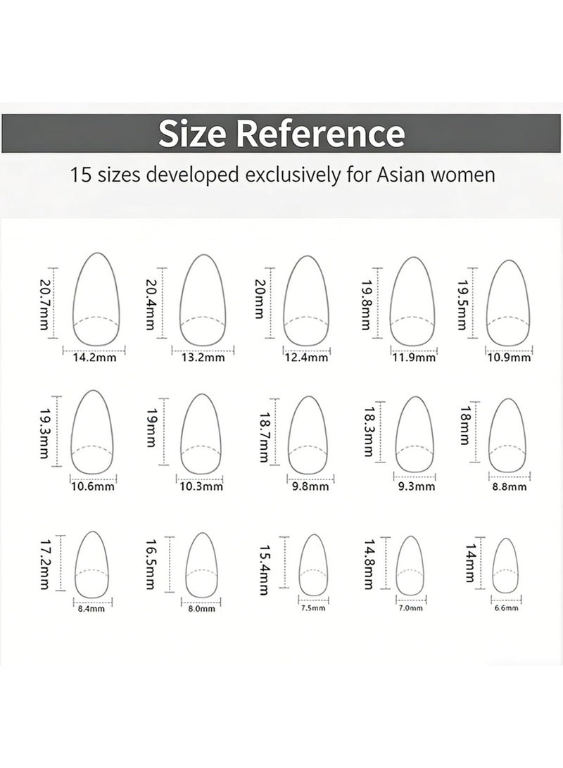saykfoe 30 Pcs Press On Nails, French Style Short Almond-Shaped Nail Tips With a Pink Gradient Design, Fake Acrylic Nails Suitable For Beginners - Image 5