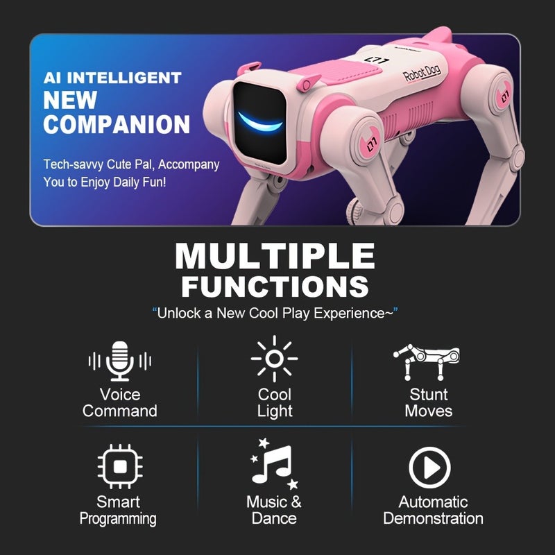 2.4GHz Enchanted Trick Robot Dog - Smart Coding, Acrobatic Moves, Voice Activation, Lights &  Music - Image 5