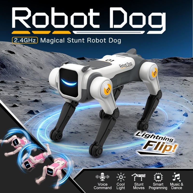 2.4GHz Enchanted Trick Robot Dog - Smart Coding, Acrobatic Moves, Voice Activation, Lights &  Music - Image 2