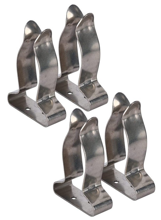 Amarine Made 4 Pack of Stainless Steel Boat Hook Spring Clamp Holder Bracket Clip, Marine Spring Clip (9824S: I.d. 1" to 1-3/4") - Image 1
