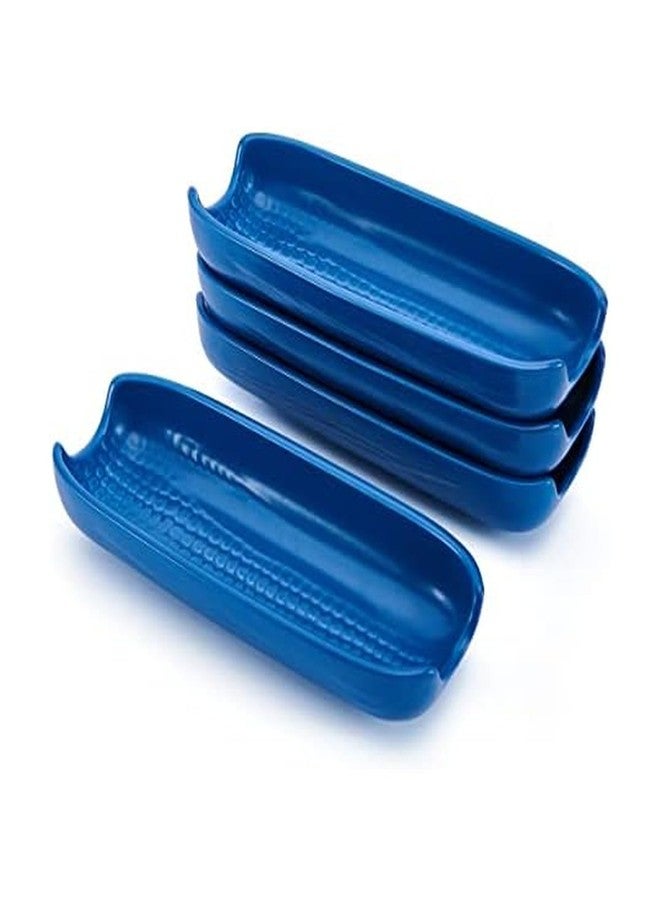 Pfaltzgraff Callie Blue Corn Dishes Set of 4, Stoneware Corn on the Cob Holders, 8.25 Inches Long, Dishwasher and Microwave Safe, Charming Blue Dinnerware for Family Meals - Image 1