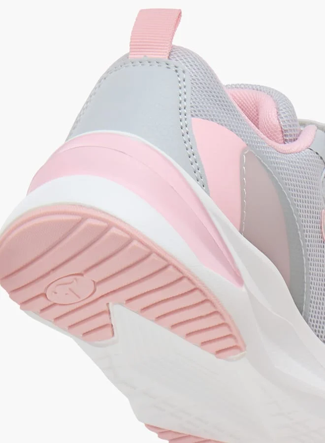 كانغاروس Girls Textured Walking Shoes with Hook and Loop Closure