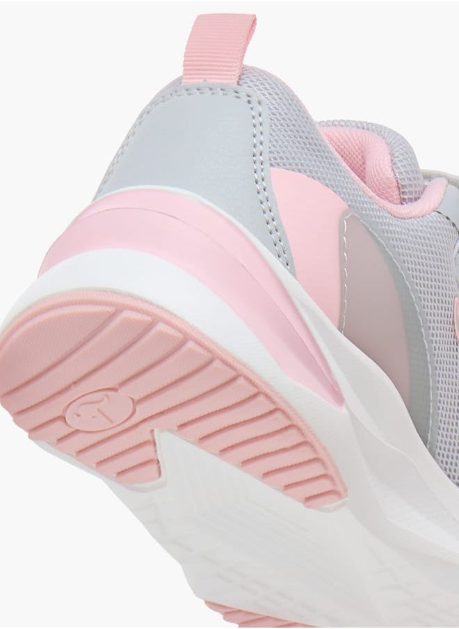 Girls Textured Walking Shoes with Hook and Loop Closure