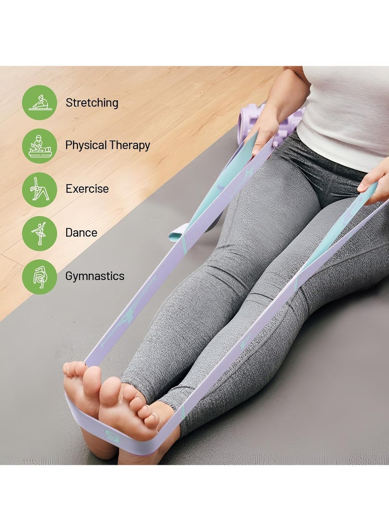 بيوينتي اربطة مطاطية للتمرين، حزام مطاطي لليوغا، حزام مرن 12 حلقات للعلاج الطبيعي والبيلاتس واليوغا والرقص والجمباز وشريط مرن قابل للتمدد - Image 5