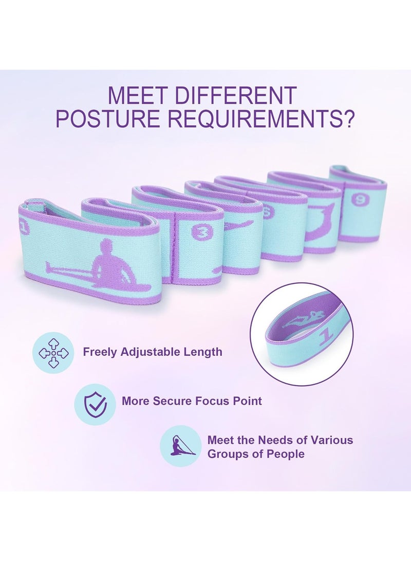 بيوينتي اربطة مطاطية للتمرين، حزام مطاطي لليوغا، حزام مرن 12 حلقات للعلاج الطبيعي والبيلاتس واليوغا والرقص والجمباز وشريط مرن قابل للتمدد - Image 3