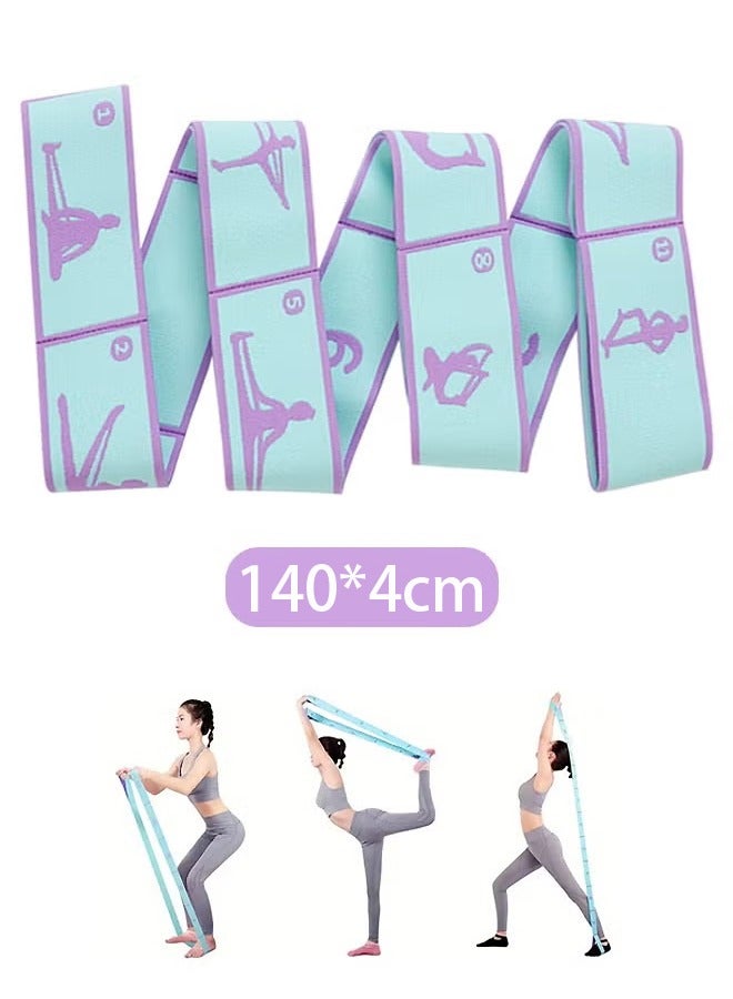 بيوينتي اربطة مطاطية للتمرين، حزام مطاطي لليوغا، حزام مرن 12 حلقات للعلاج الطبيعي والبيلاتس واليوغا والرقص والجمباز وشريط مرن قابل للتمدد - Image 1