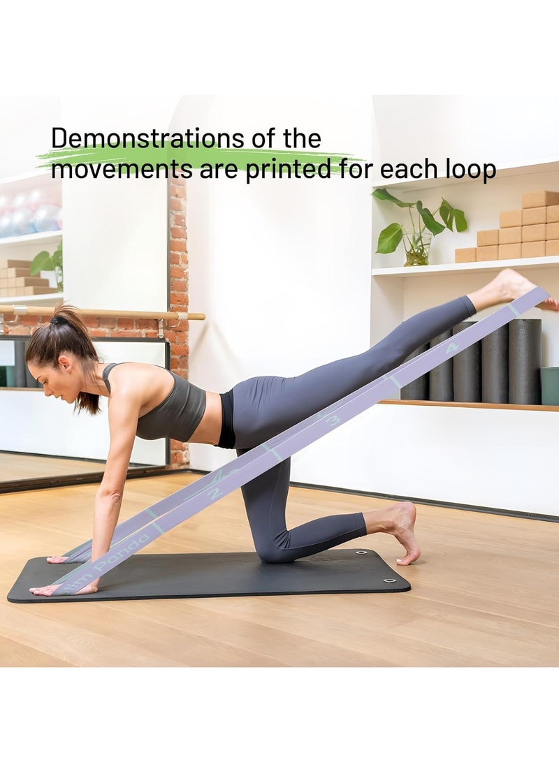 بيوينتي اربطة مطاطية للتمرين، حزام مطاطي لليوغا، حزام مرن 12 حلقات للعلاج الطبيعي والبيلاتس واليوغا والرقص والجمباز وشريط مرن قابل للتمدد - Image 4