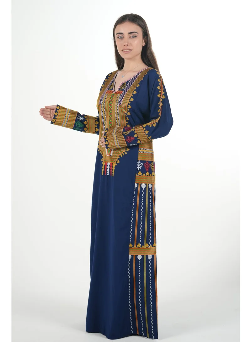 AL BENT AL SHARQIEH navy blue Embroidered women jalabiya dress for Women | Best Price UAE