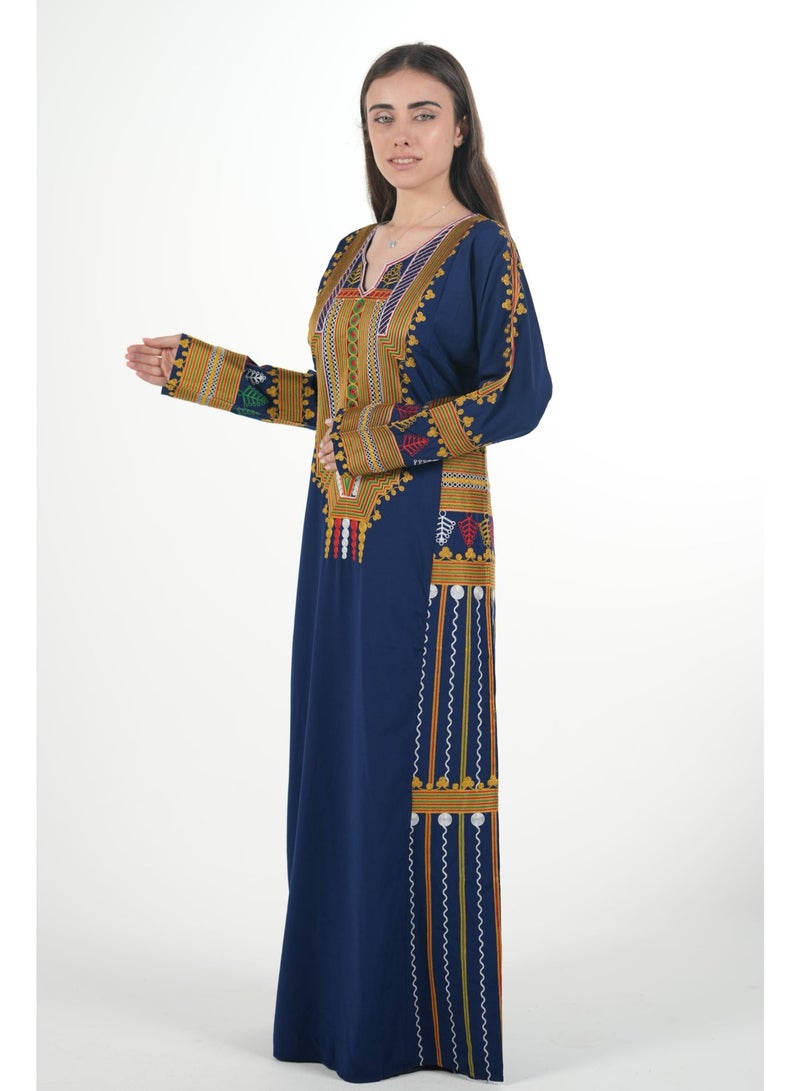 البنت الشرقية جلابية عسيري نسائية مطرزة على الصدر والأكمام - Image 3