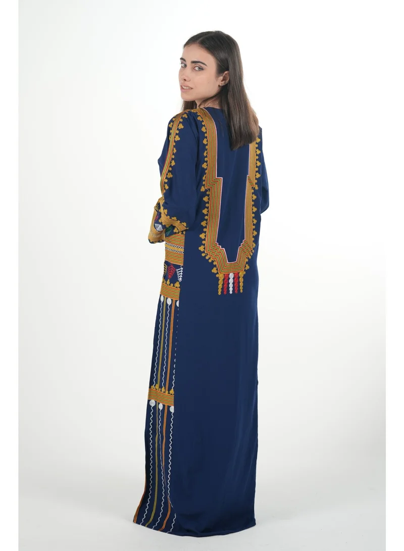 AL BENT AL SHARQIEH navy blue Embroidered women jalabiya dress for Women | Best Price UAE