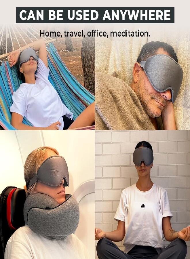 قناع النوم 3D من FlyHugz® للسفر والمنزل | قناع عين ناعم للغاية، 100% يحجب الضوء لنوم أعمق | ضغط صفر على العين، حزام قابل للتعديل مع تصميم جسر الأنف | مثالي للسفر والأرق - Image 4