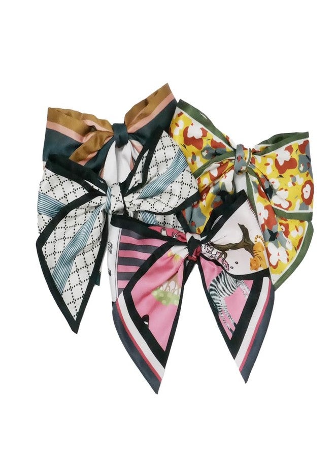 GETACOTA 4pcs Satin Hair Bows for Women Girls Hair Ribbon Bow Big Bowknot Battette Clips Thick Hair Strong Holding Hair Accessories Hairpin - Image 1