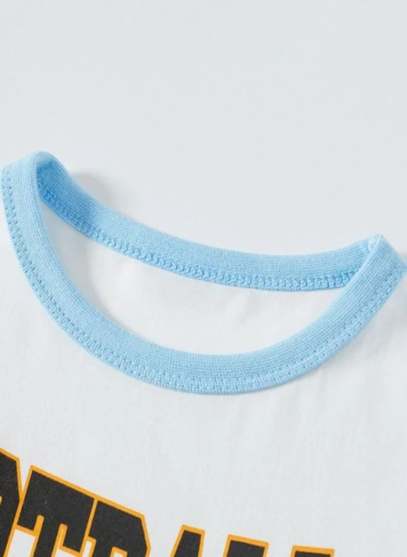 YUNIQEE White Printed  Round Neck T-shirt