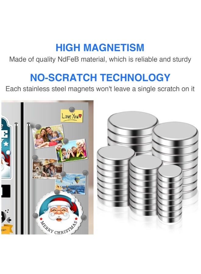 Small Rare Earth Magnets, 40 Pack, 5 Sizes - Neodymium Magnets for Refrigerator, DIY, Crafts, Kitchen & Office - Image 5