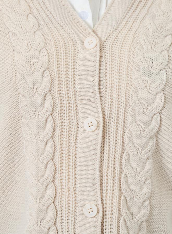 Styli Beige Cable Knit Vest Top - Image 3