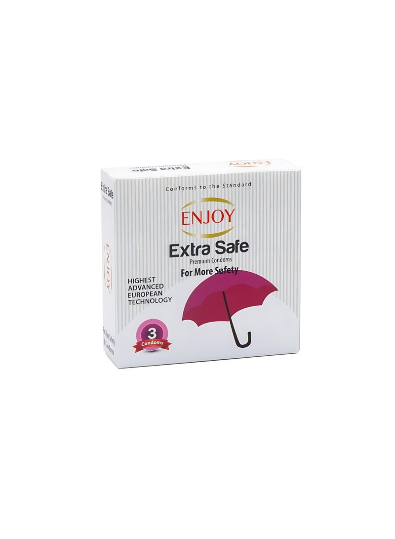 ENJOY Premium Condoms – 3 Pieces | Thin, Strong, Smooth & Lubricated for Safety – Comfortable & Reliable Intimate Protection - Image 1