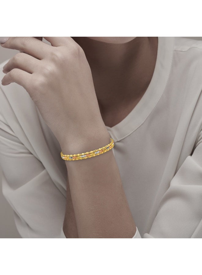 BAFLEH JEWELLERY Add a Touch of Luxury to Your Look with the Exquisite Spring Bangle in 18K Gold with Intricate Beats Detailing - Image 4