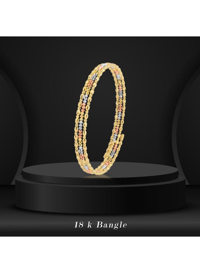 BAFLEH JEWELLERY Add a Touch of Luxury to Your Look with the Exquisite Spring Bangle in 18K Gold with Intricate Beats Detailing - Image 1