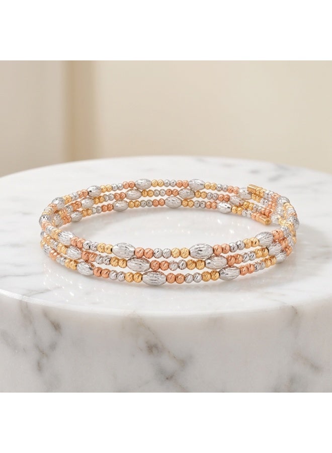 BAFLEH JEWELLERY Add a Touch of Luxury to Your Look with the Exquisite Spring Bangle in 18K Gold with Intricate Beats Detailing - Image 4