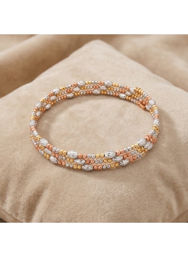 BAFLEH JEWELLERY Add a Touch of Luxury to Your Look with the Exquisite Spring Bangle in 18K Gold with Intricate Beats Detailing - Image 5