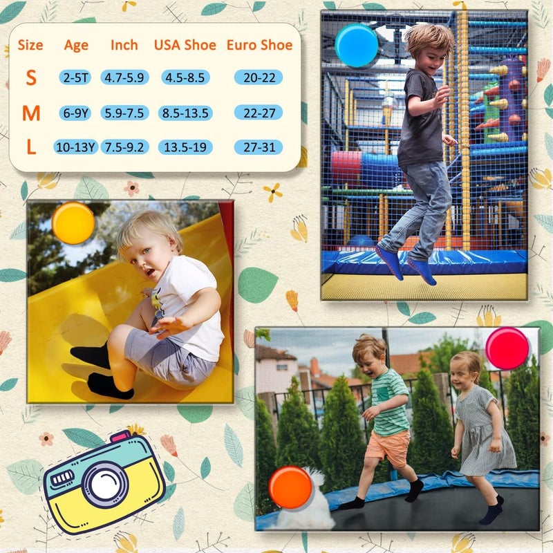 Tphon Boys Non Slip Trampolines Socks with Grips Ankle Socks for Toddler Girls Low Cut Athletic Socks for Sports Games 6 Pairs - Image 5