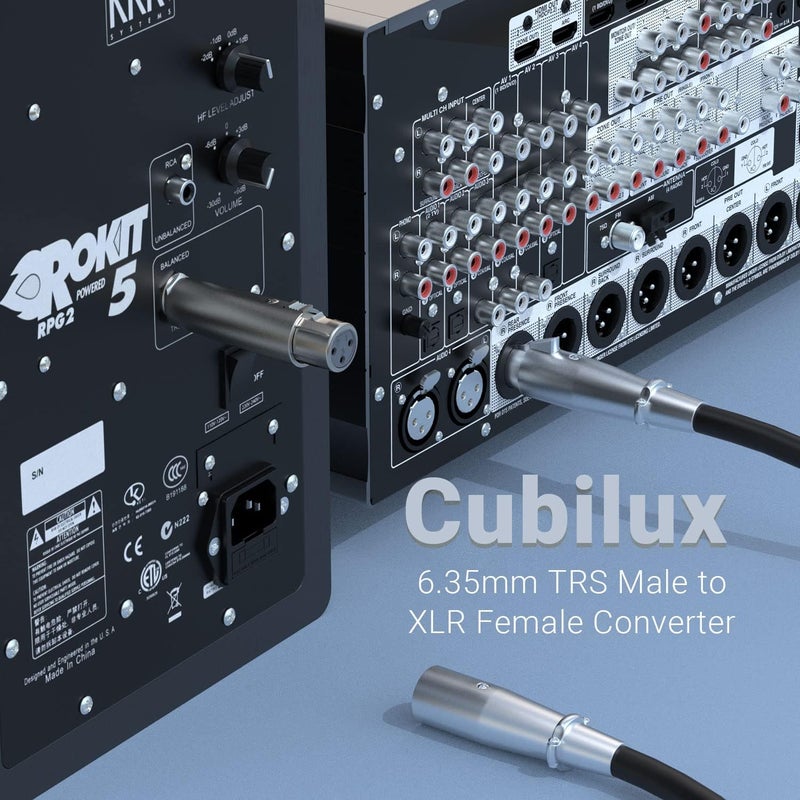 Cubilux Unbalance XLR Female to 1/4” TS Male Converter, XLR to 6.35mm(Quarter Inch) TS Mono Adapter for Guitar, Keyboard, Drum, Microphone, Power Amplifier, Mixer, Karaoke System, Speaker, 2-Pack - Image 2