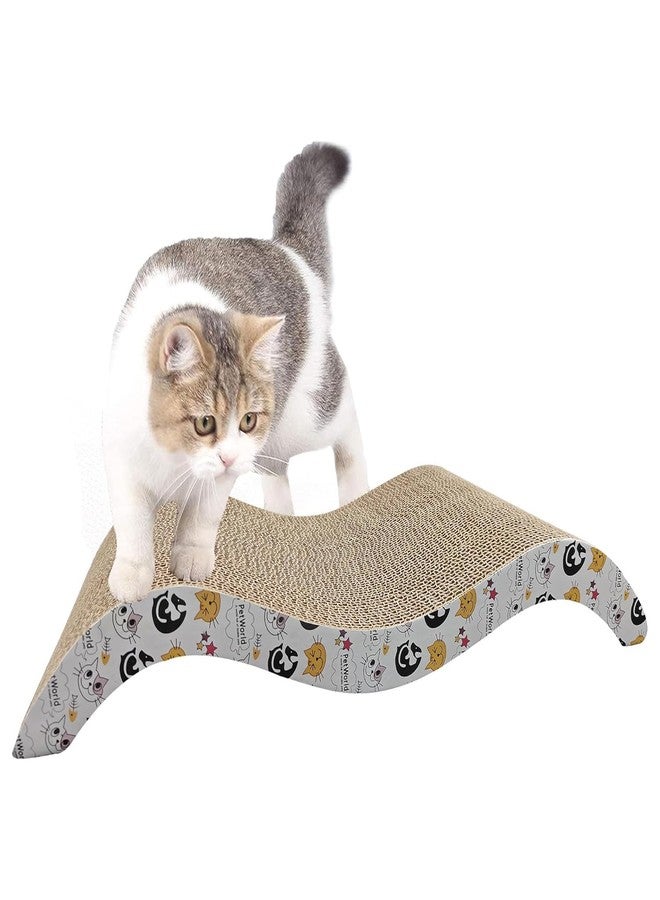Tailworld Double Wave Cat Scratcher Durable Cardboard | Curved Design for Scratching, Stretching & Lounging | Eco-Friendly & Recyclable | Ideal for Cats
