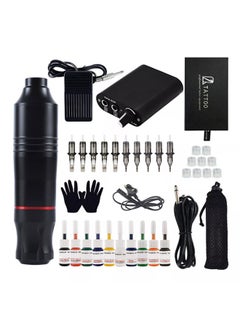 Occuwzz Wireless Rotating Tattoo Pen Kit Wireless Power RCA Portable Rechargeable OLED Display Tattoo Power Supply Cartridge Needle Tattoo Transfer Gel 30ml Pigment Diluent Professional Tattoo Tool Set  - Image 3