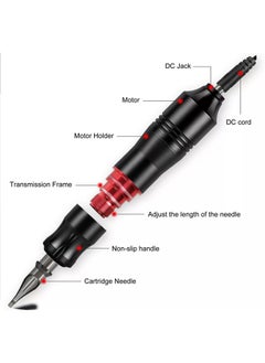 Occuwzz Wireless Rotating Tattoo Pen Kit Wireless Power RCA Portable Rechargeable OLED Display Tattoo Power Supply Cartridge Needle Tattoo Transfer Gel 30ml Pigment Diluent Professional Tattoo Tool Set  - Image 5
