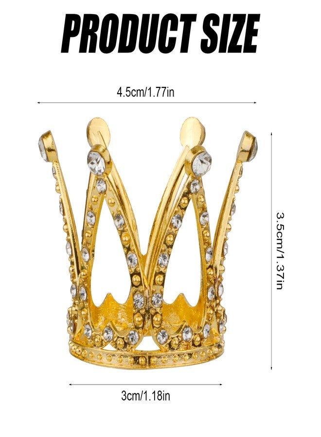 PEUTIER 3pcs Crown Cake Topper, Rhinestone Cake Toppers Cute Wedding Crowns Decorations Royal Cupcake Toppers Mini Crowns Cake Decor Silver Pink Gold Crown Decorations for Bouquets Party Wedding Birthday - Image 2