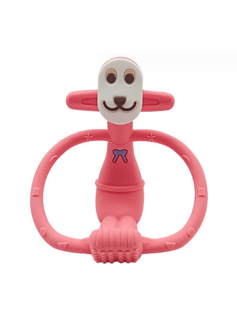 Generic - Pink Sitting Monkey Teether Teething Soothing Toy Baby Teething Toy Silicone Bpa Free Suitable For Infants And Toddlers Boys And Girls - Image 1