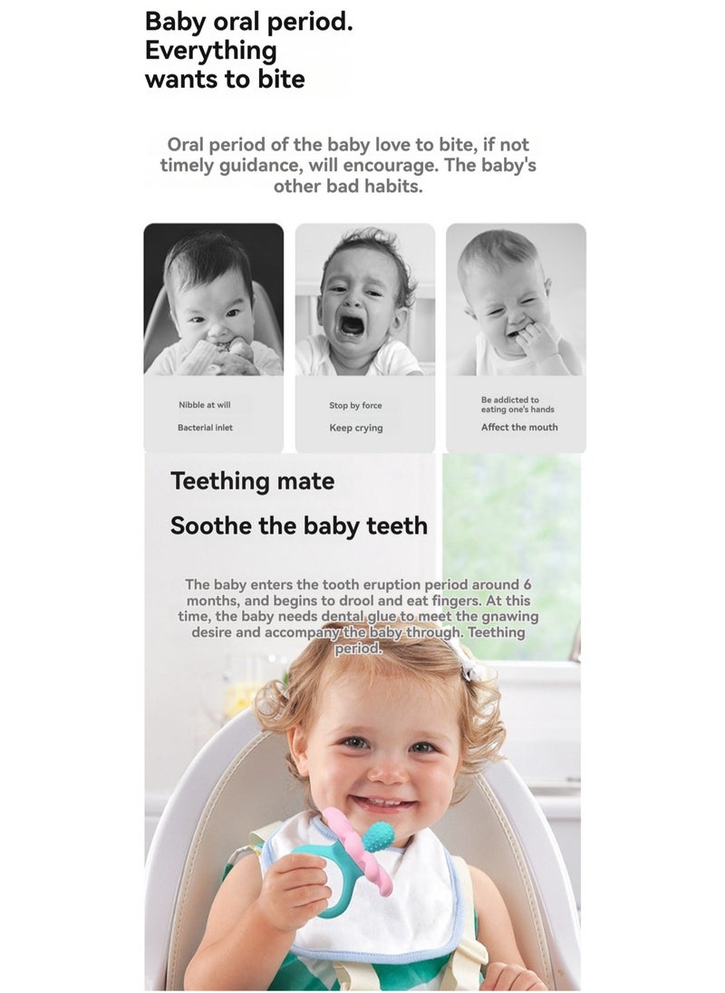 Generic - Pink Sitting Monkey Teether Teething Soothing Toy Baby Teething Toy Silicone Bpa Free Suitable For Infants And Toddlers Boys And Girls - Image 1
