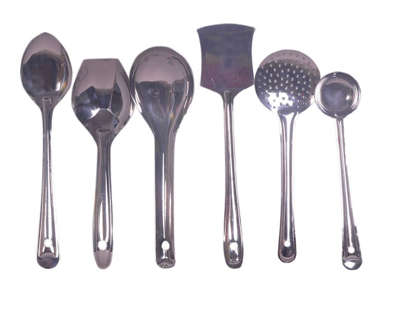 Dynore Dynore Set of 6 Kitchen Serving Tools Long Vegetable Cooking Pan Biryani Spoon Deep Float Palta Zara Spoodle