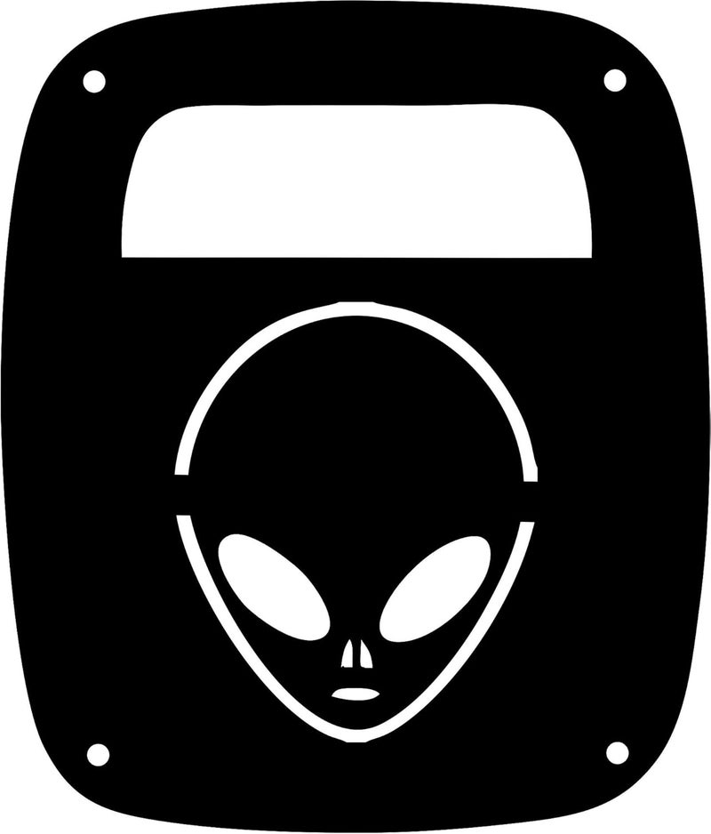 JeepTails Alien Gray Tail lamp Light Covers Compatible with Jeep Wrangler TJ and YJ - Black - Set of 2 - Image 1